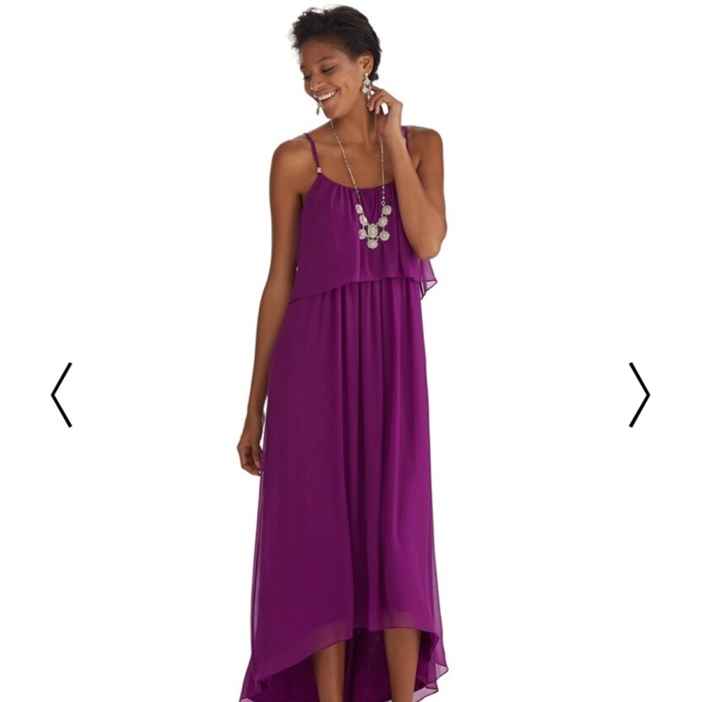 Purple high low maxi dress
